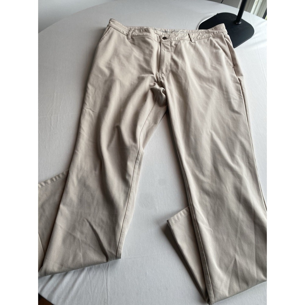 True Classic Tech Performance Pants Mens 36x32 Khaki Beige Chino 4-Way Stretch